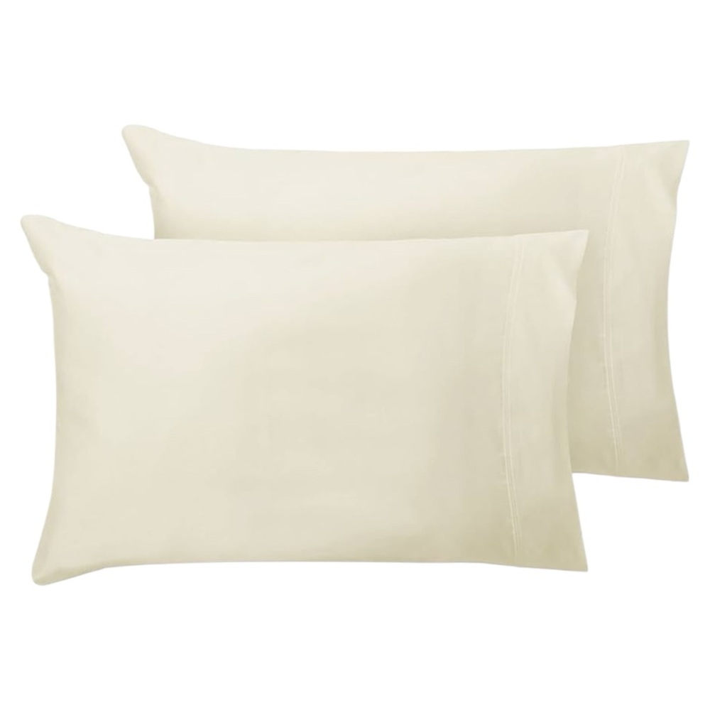 Nate Home by Nate Berkus 400TC Percale Cotton Standard Pillow Case Set Parchment